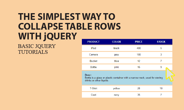 The Simplest Way to Collapse Table Rows with jQuery