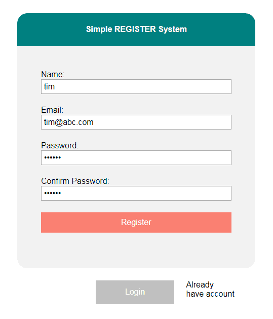 Registration Form with Email Verification