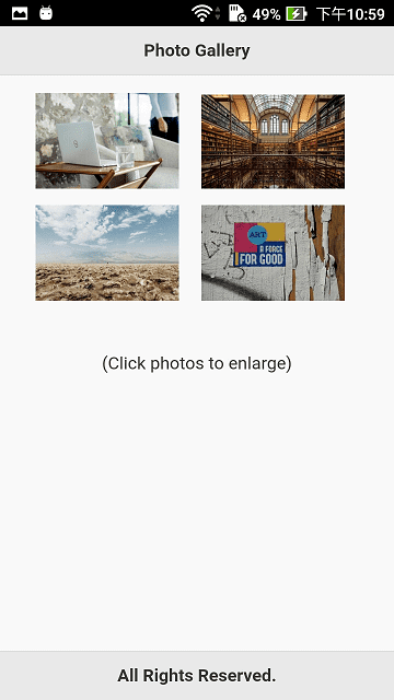 Photo Gallery in Mobile Phone