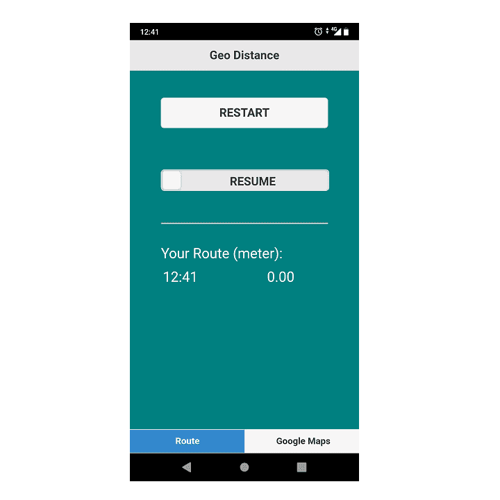 Reset Route and Start Tracking